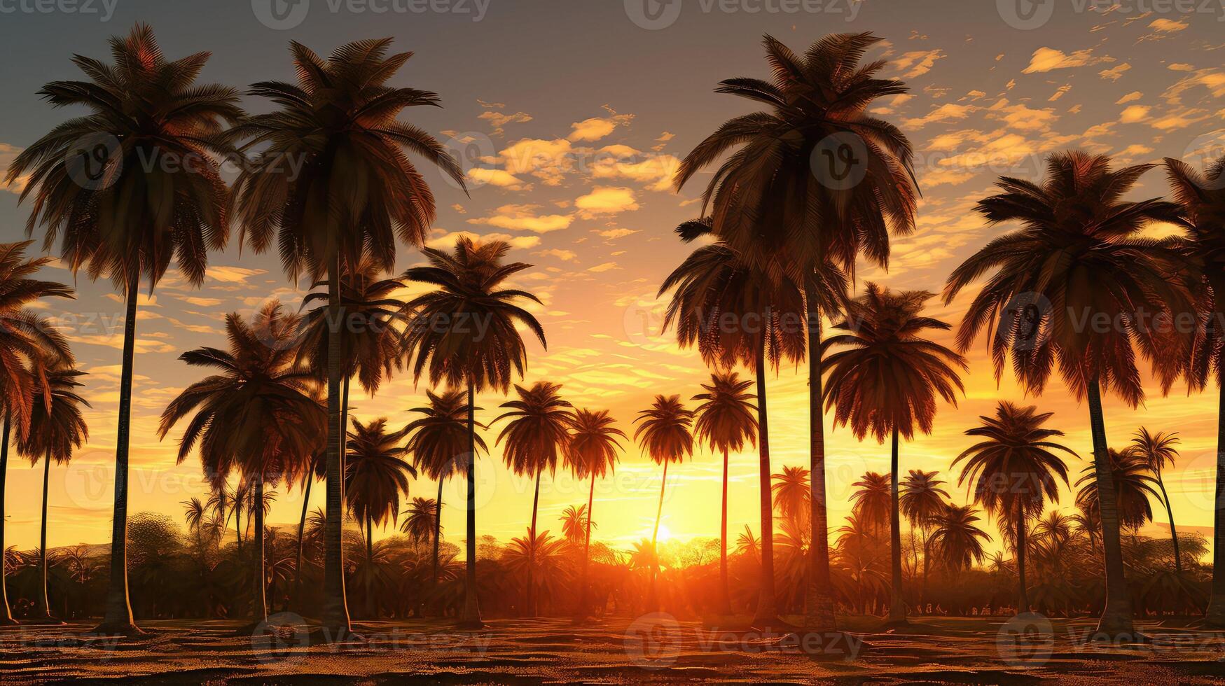 greenery gold palm trees photo