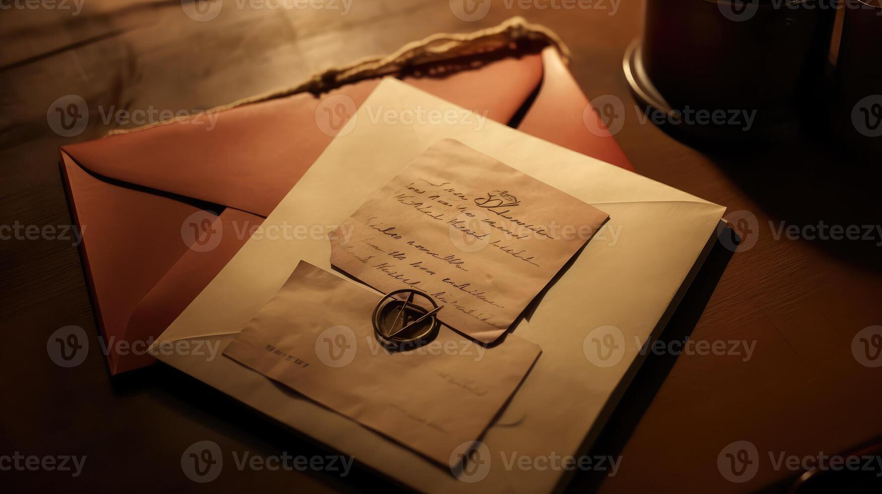 close envelope on desk photo