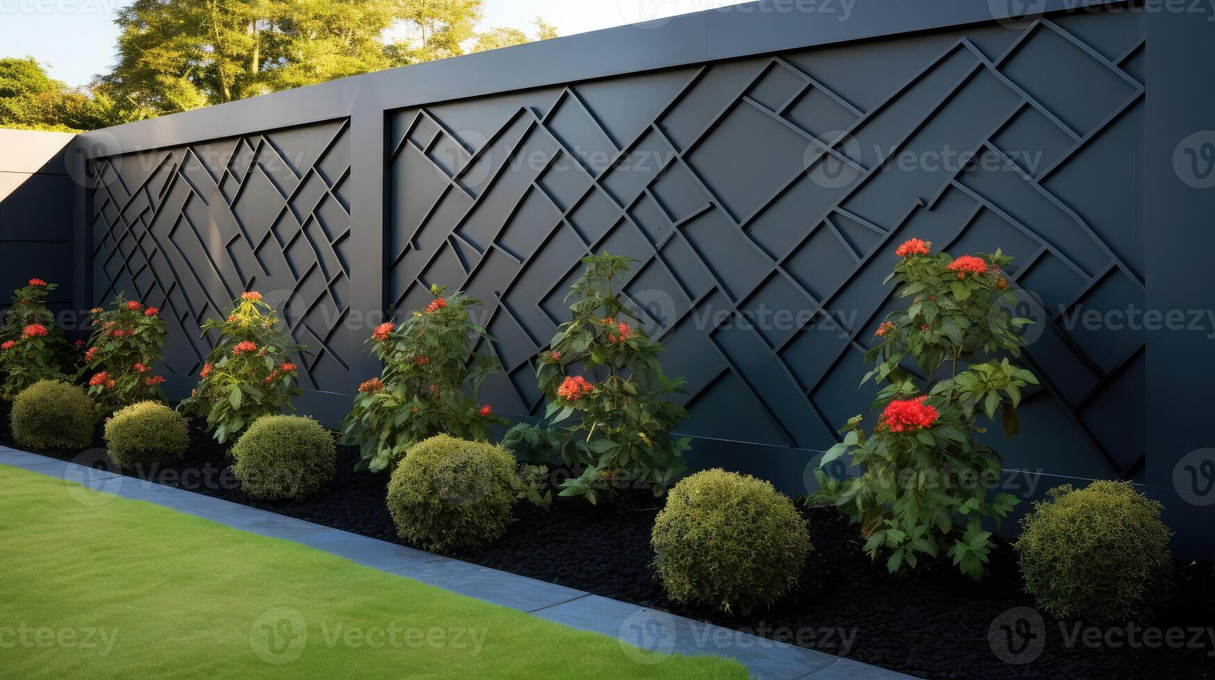 geometric garden wall photo