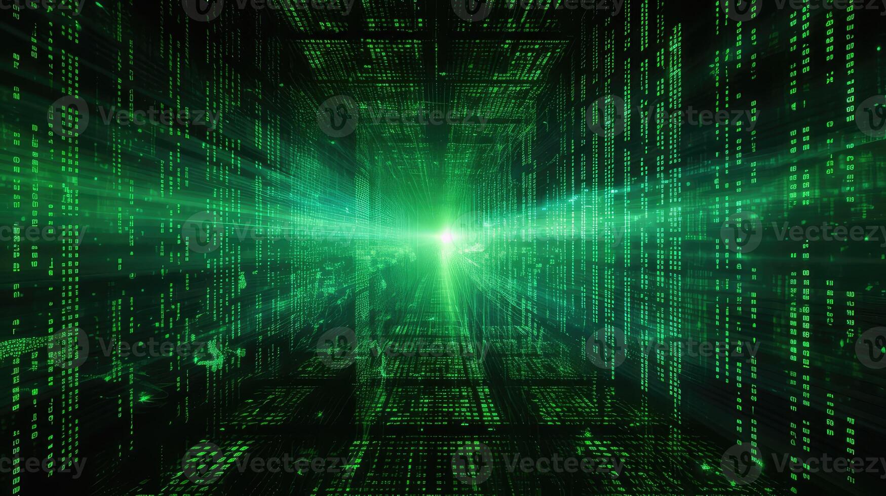 computer green matrix code photo