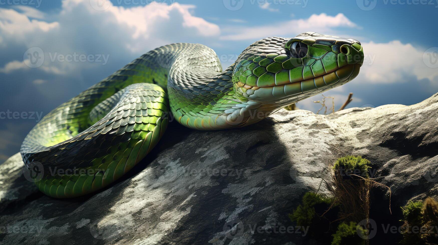 reptile green viper photo