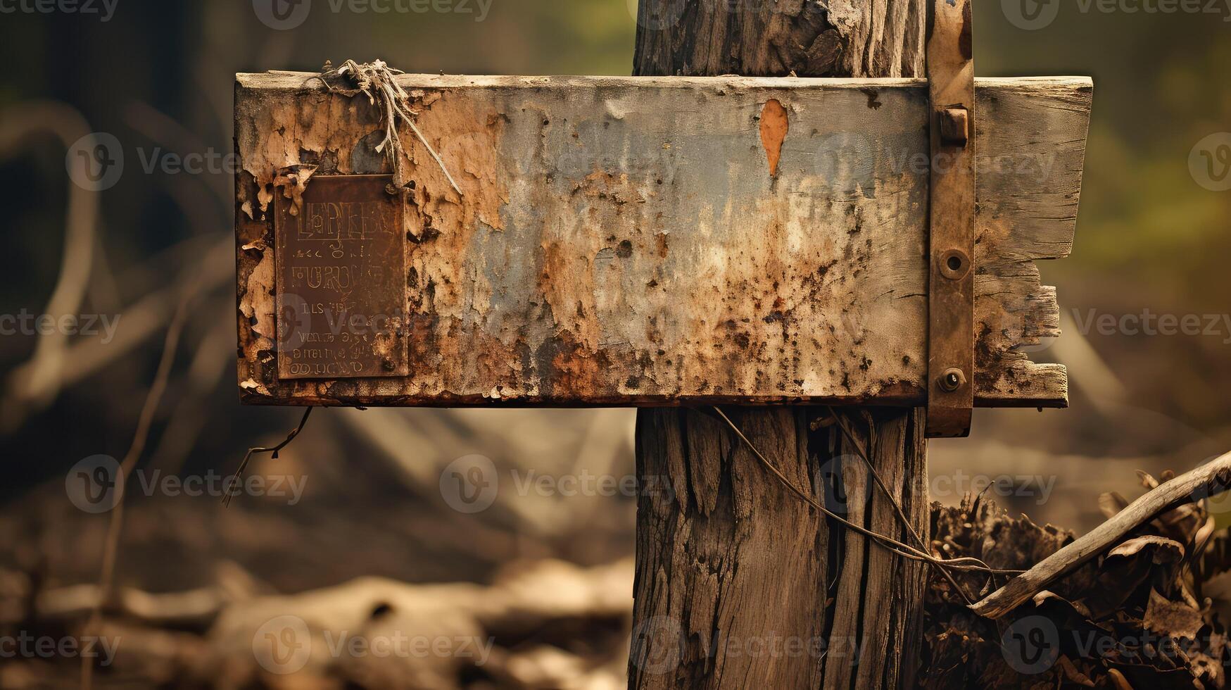 sign rusted metal photo