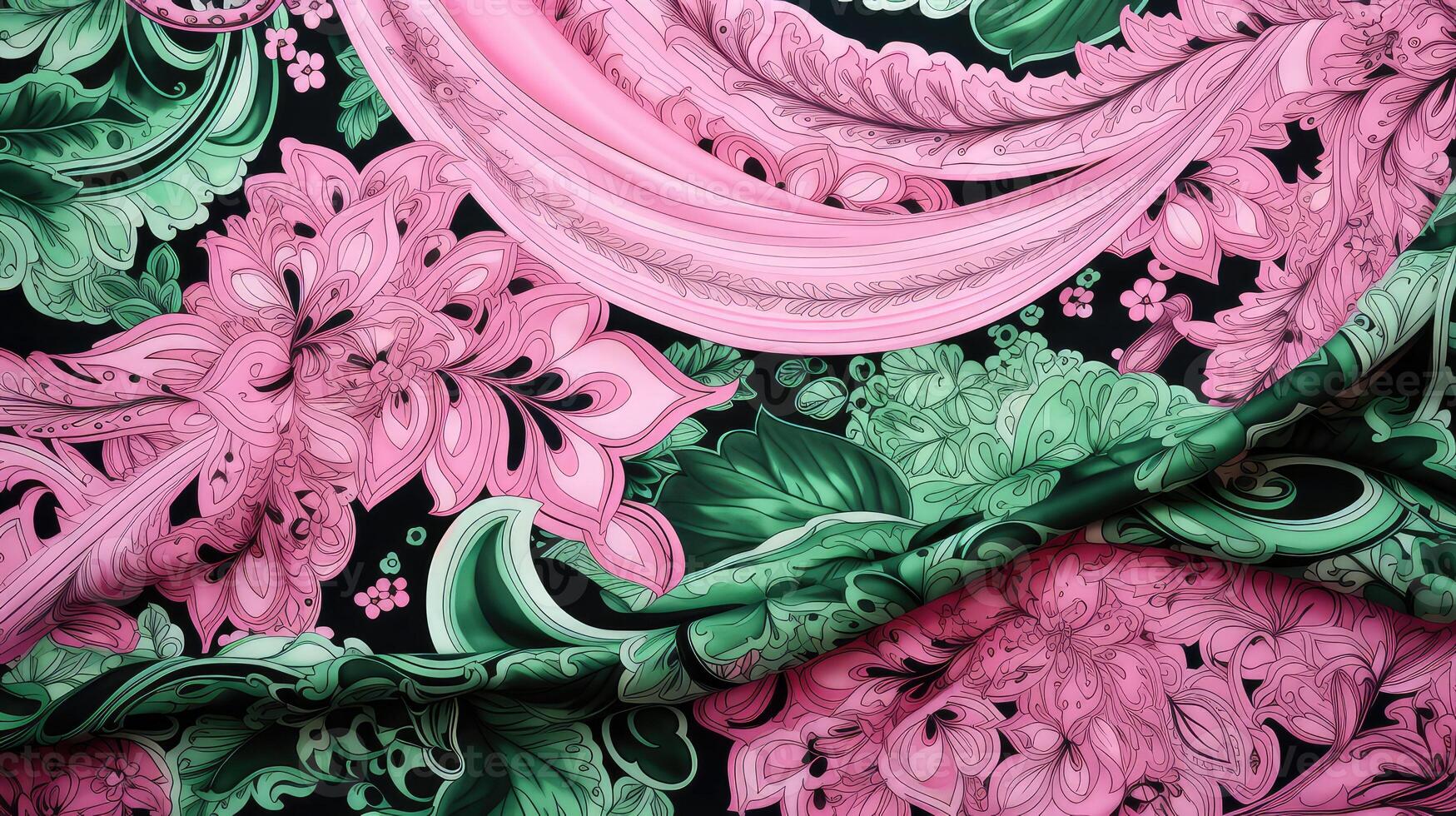 black green leaves pink background photo