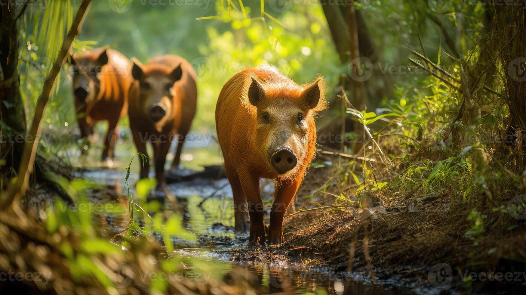 green red river hog photo