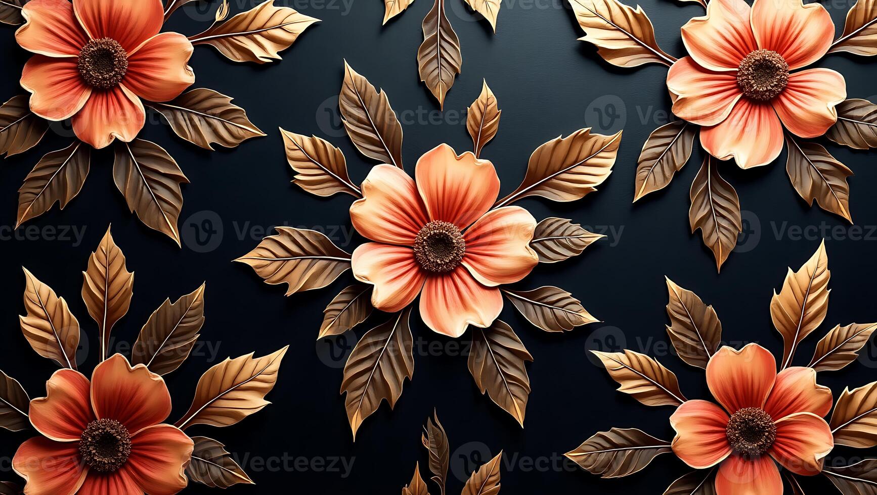 A group of flowers on a black background photo