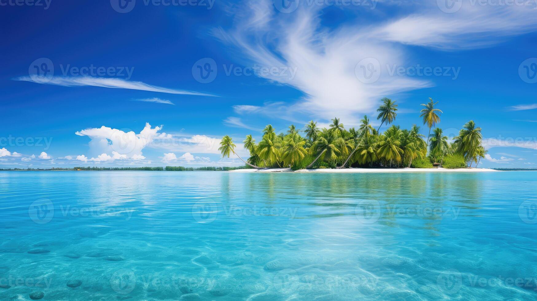 lagoon tropical blue sky photo