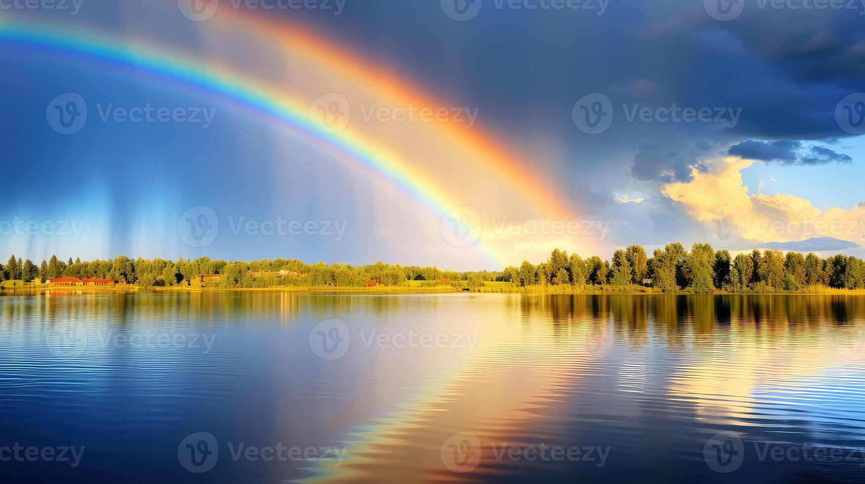 vibrant rainbow and gold photo