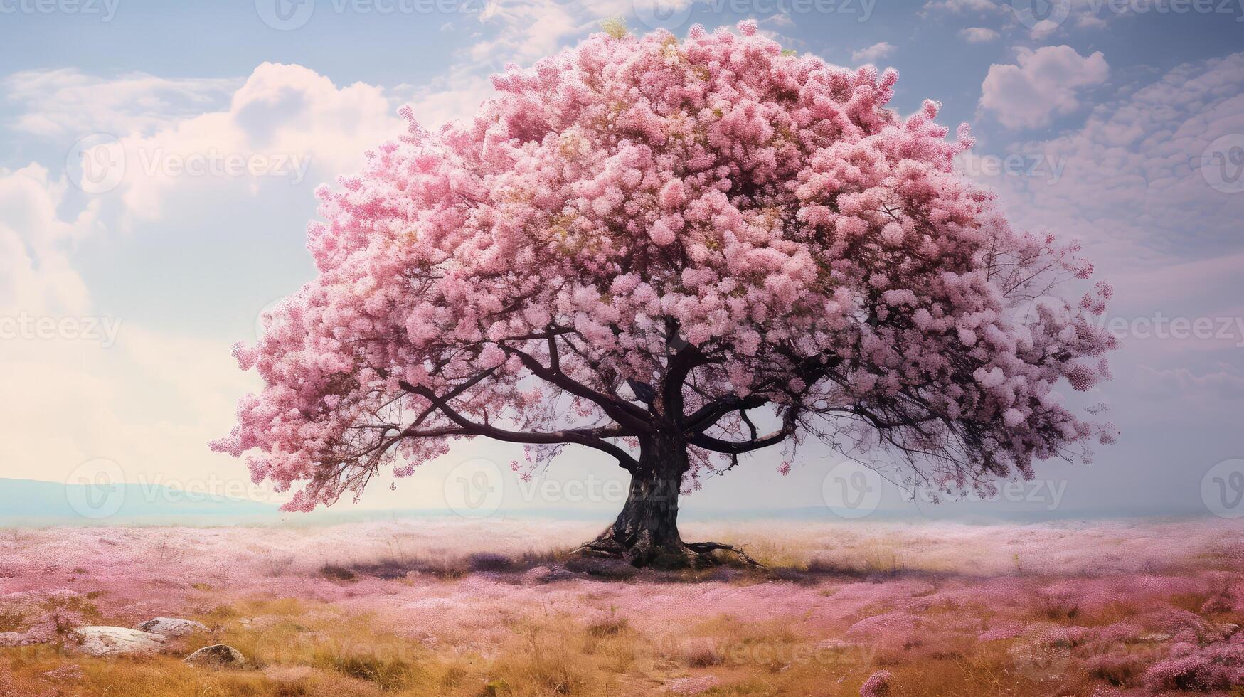 bloom meadow tree photo