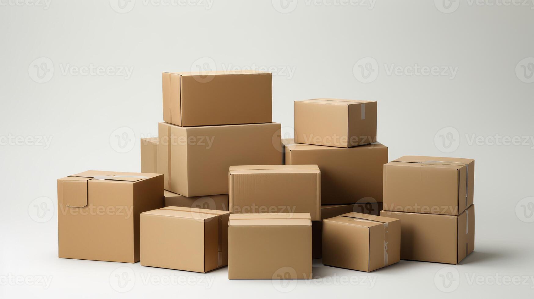 stack cardboard box isolated photo