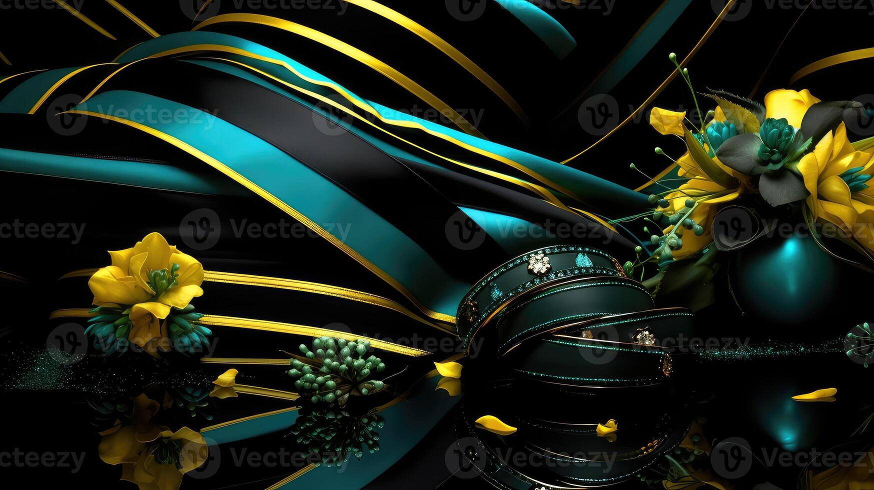 stripe wedding black gold photo