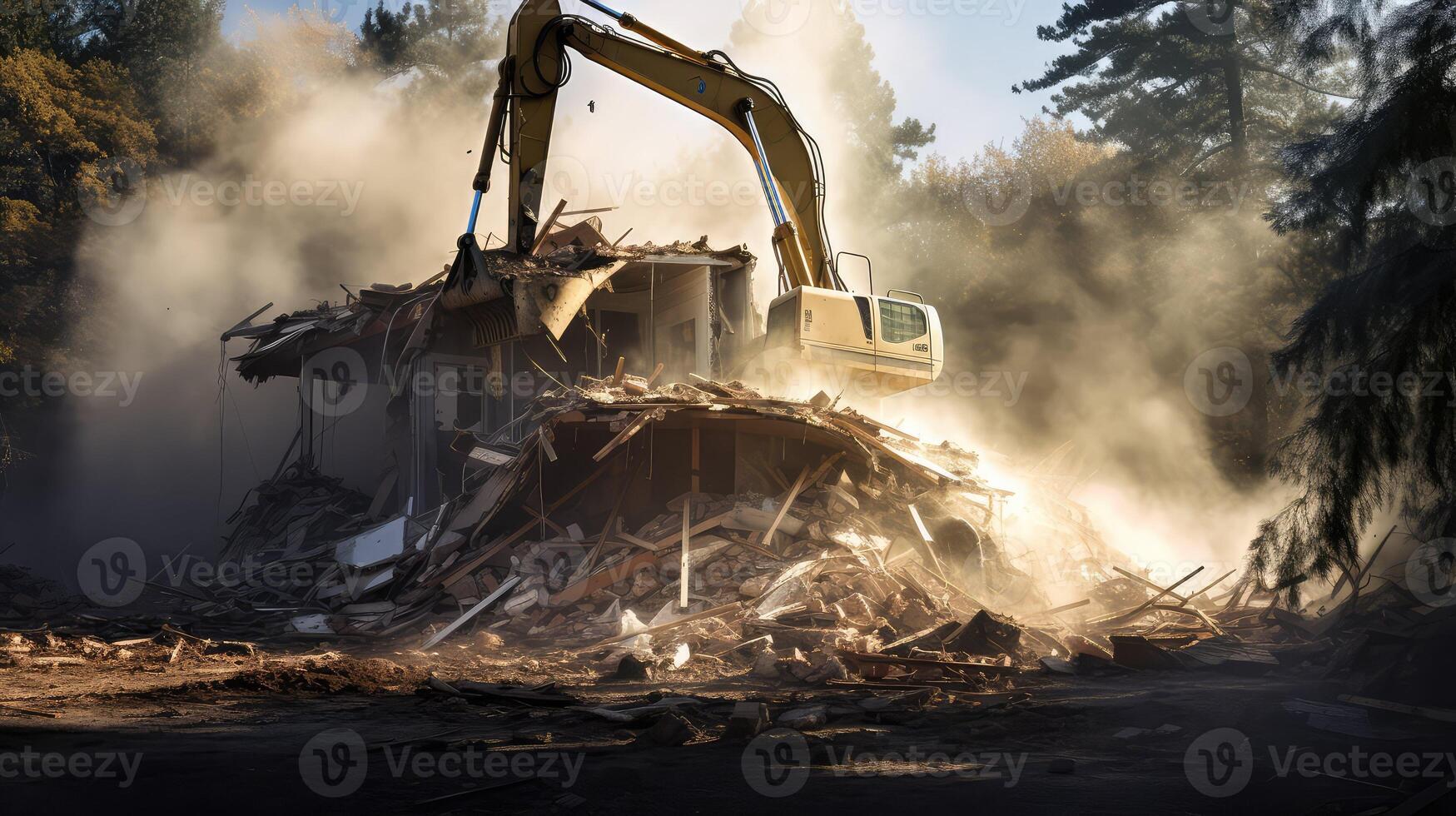dust demolition house photo