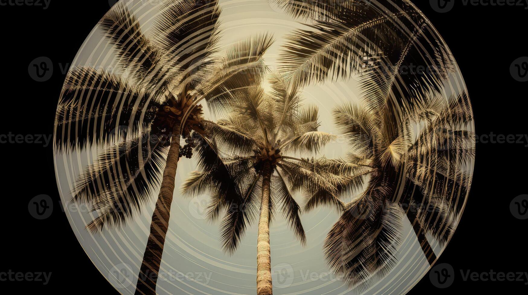 fronds palm trees in circle photo