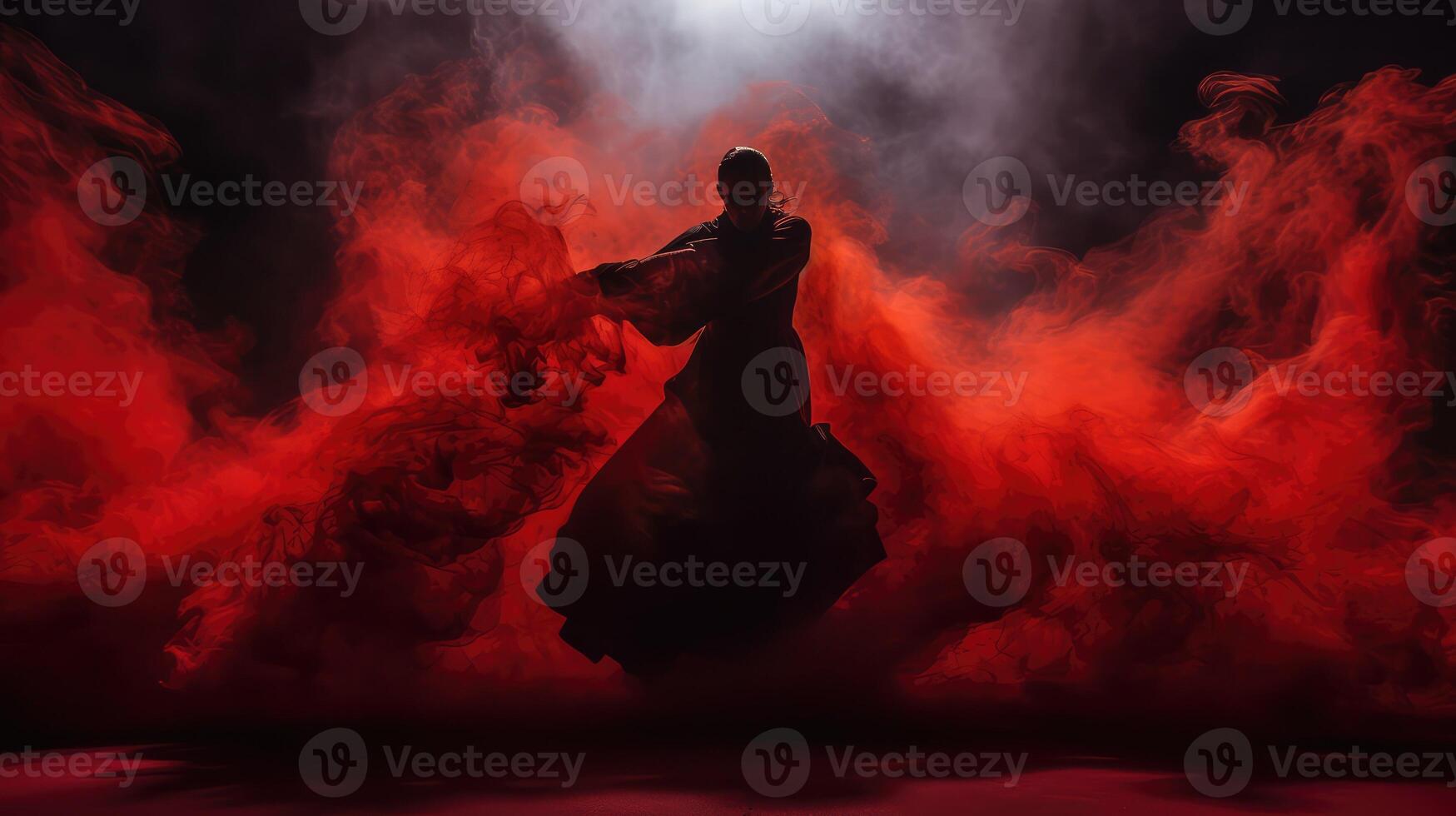 swirling red and black smoke photo