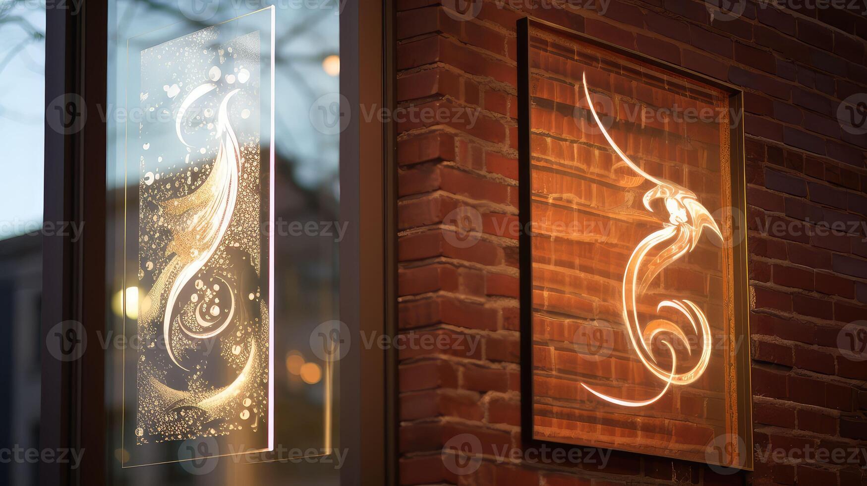 illuminated glass signage photo