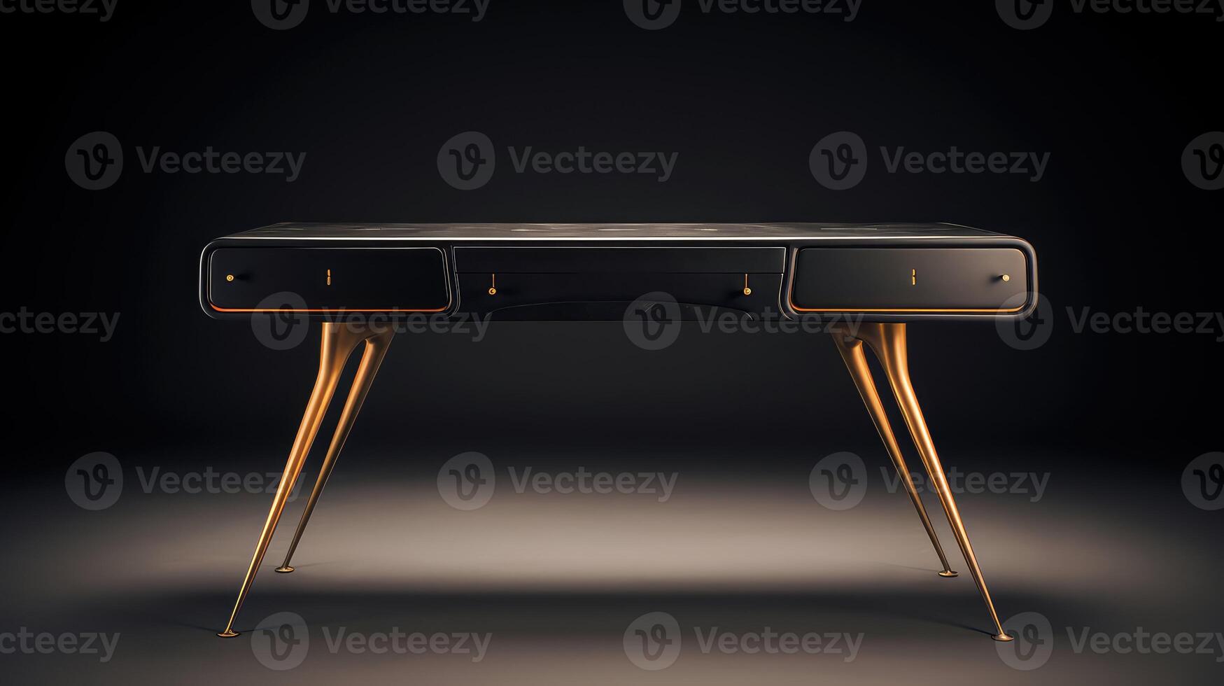 sleek black gold desk photo