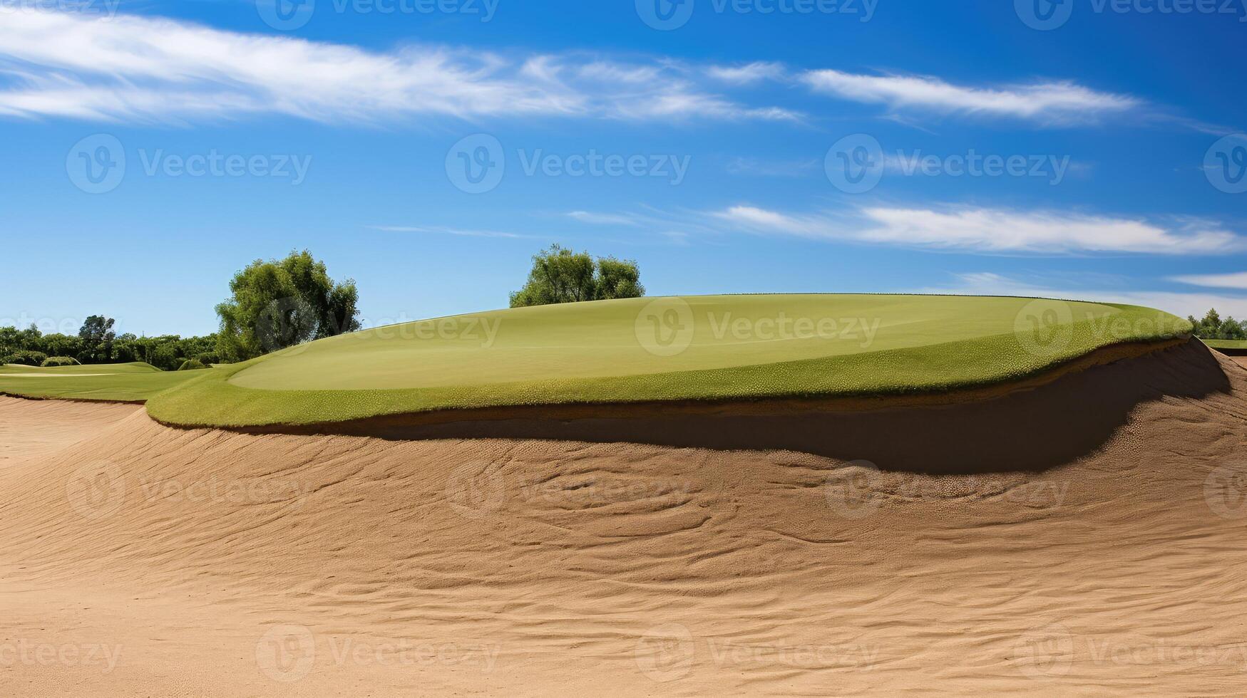 trap golf course blue sky photo
