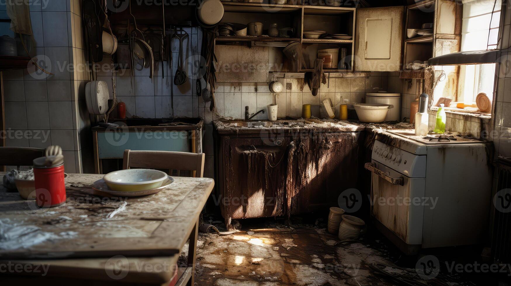 neglected dirty kitchen photo