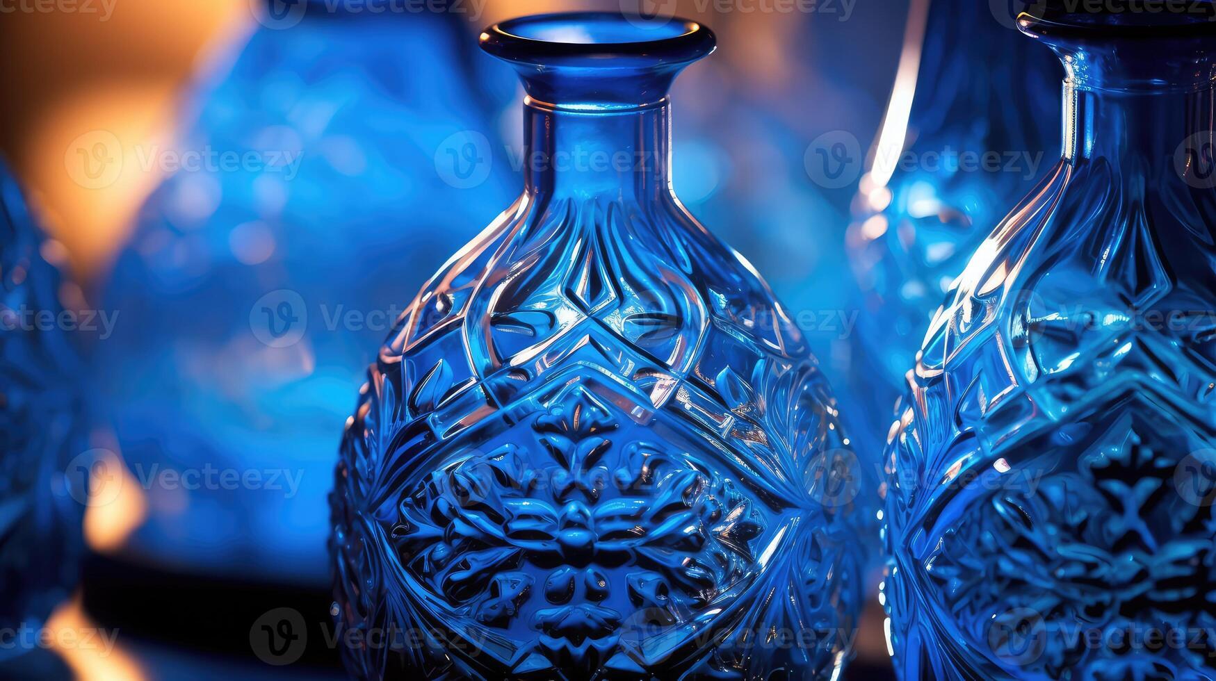 etching blue bottles photo