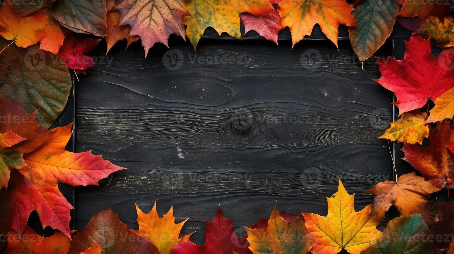 colors fall leaves frame photo