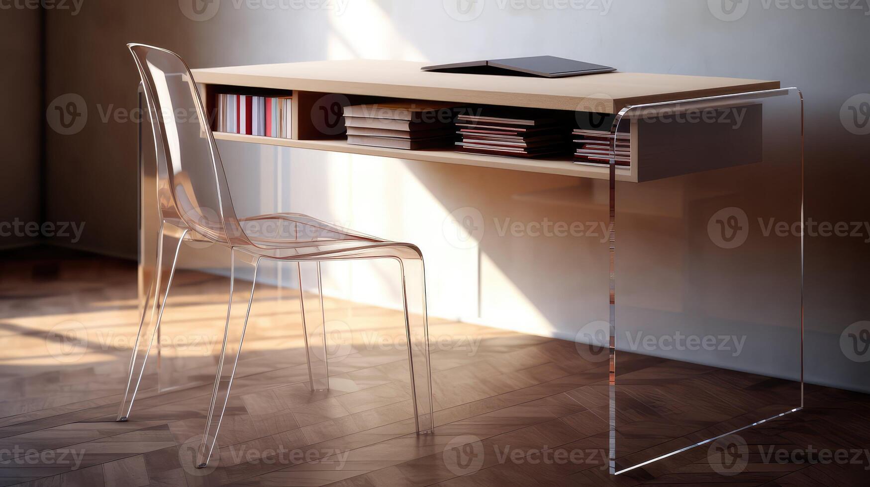 books minimalist desk photo