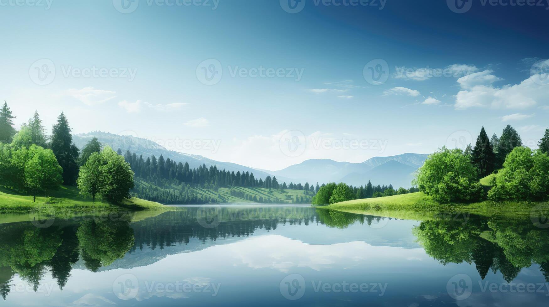 serene green holiday background photo