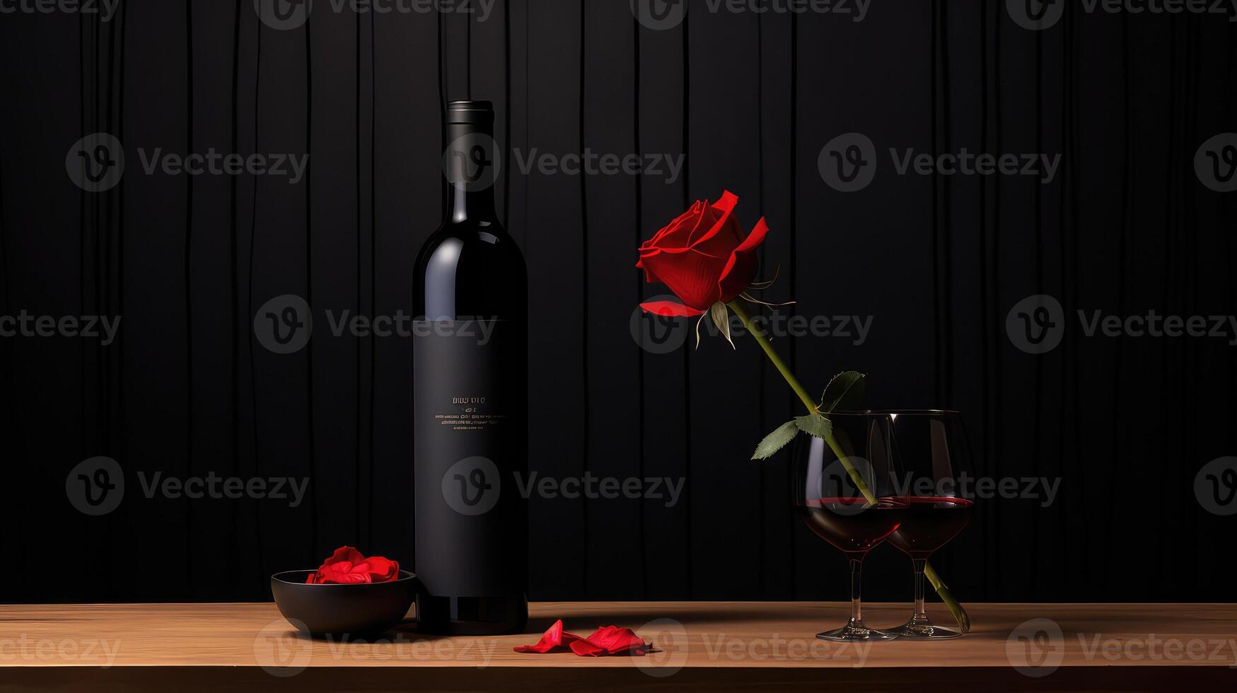 tall black wine bottle photo