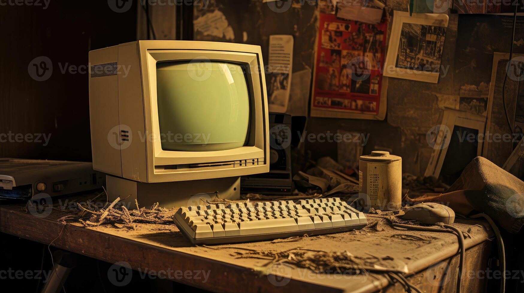 keyboard desktop computer on desk photo