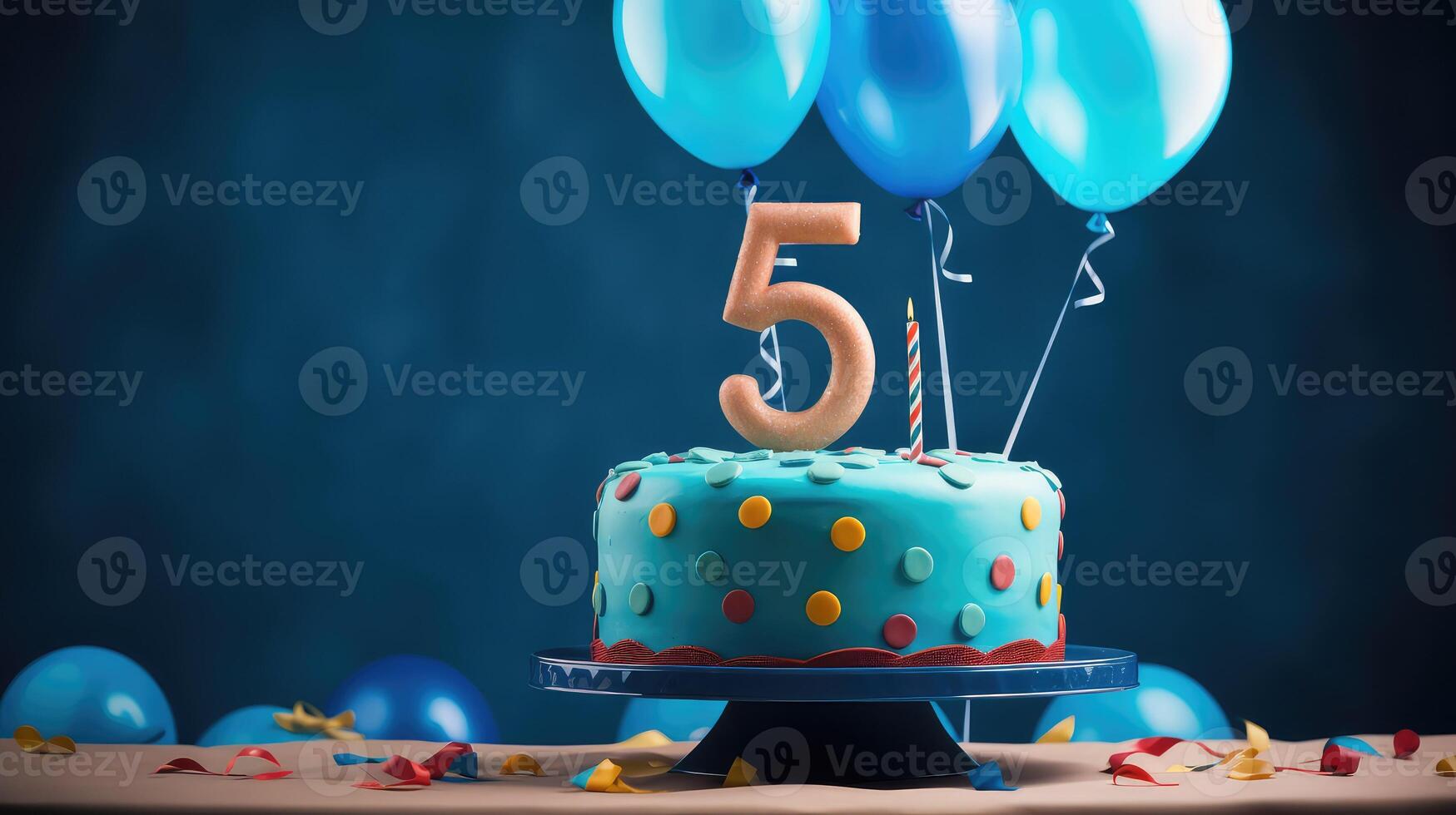 balloons birthday cake blue photo