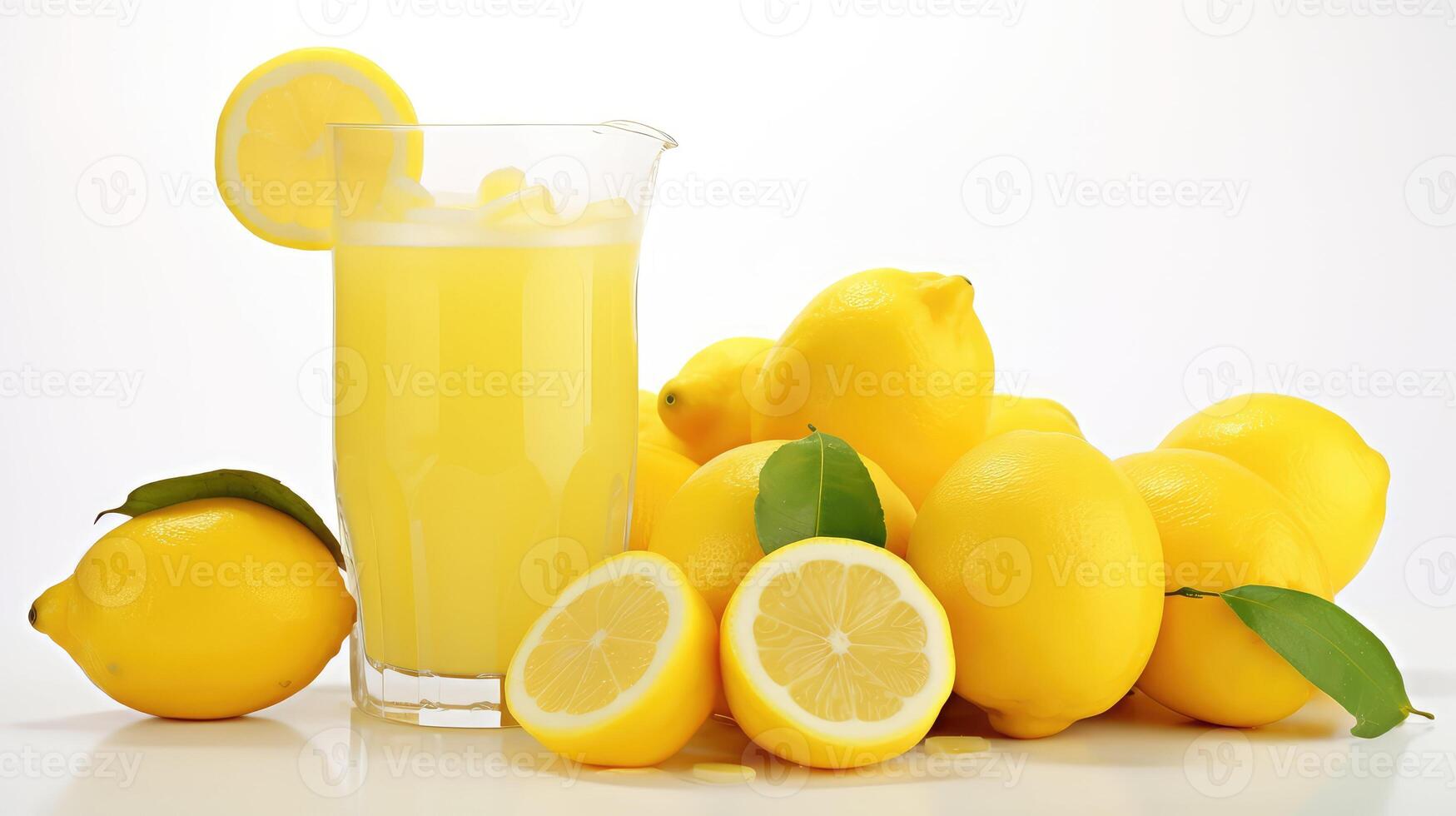 pitcher lemonade on white photo