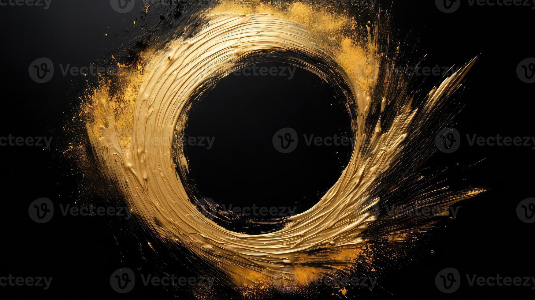 glowing gold brush circle photo