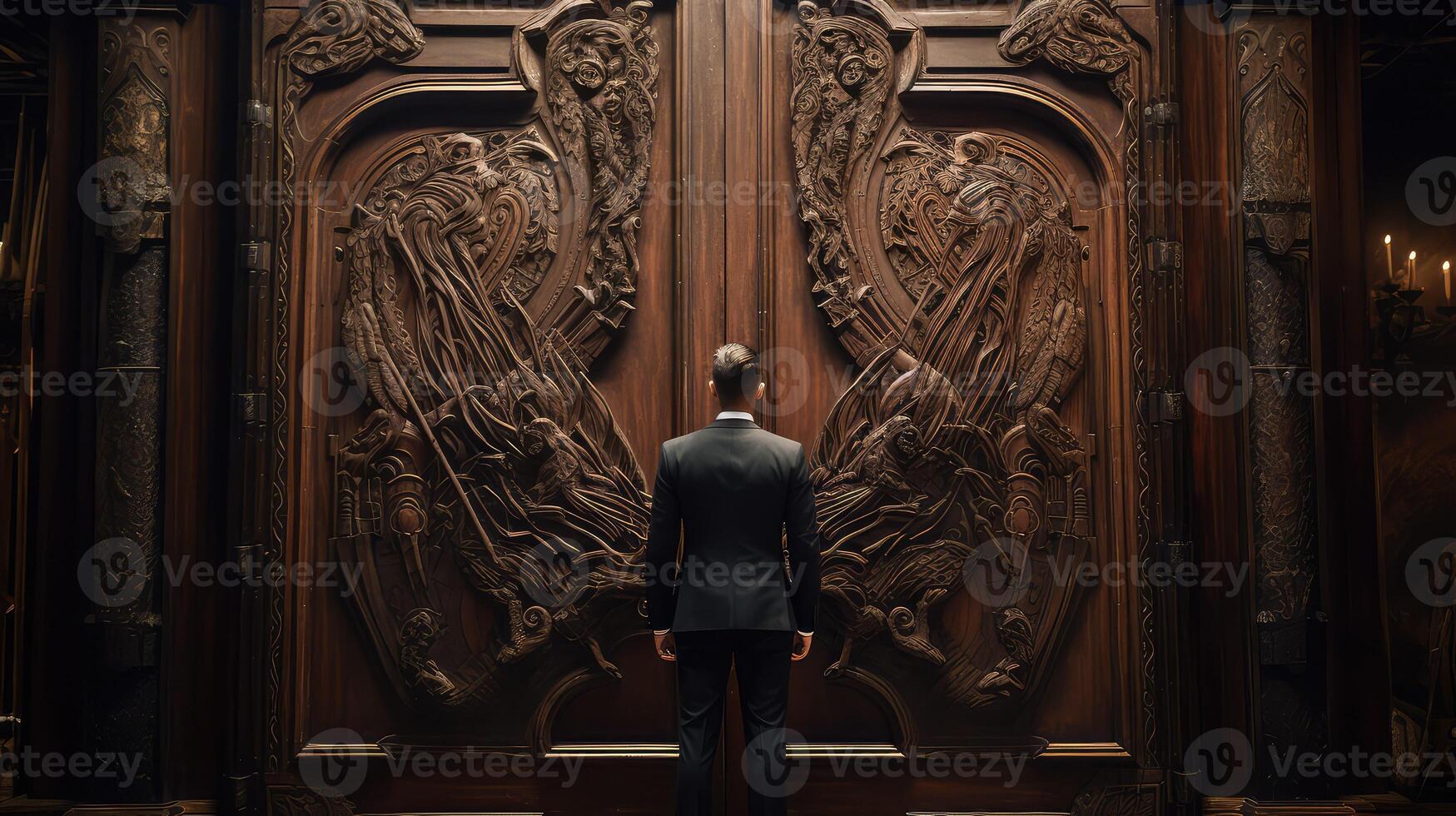 ornate man door photo