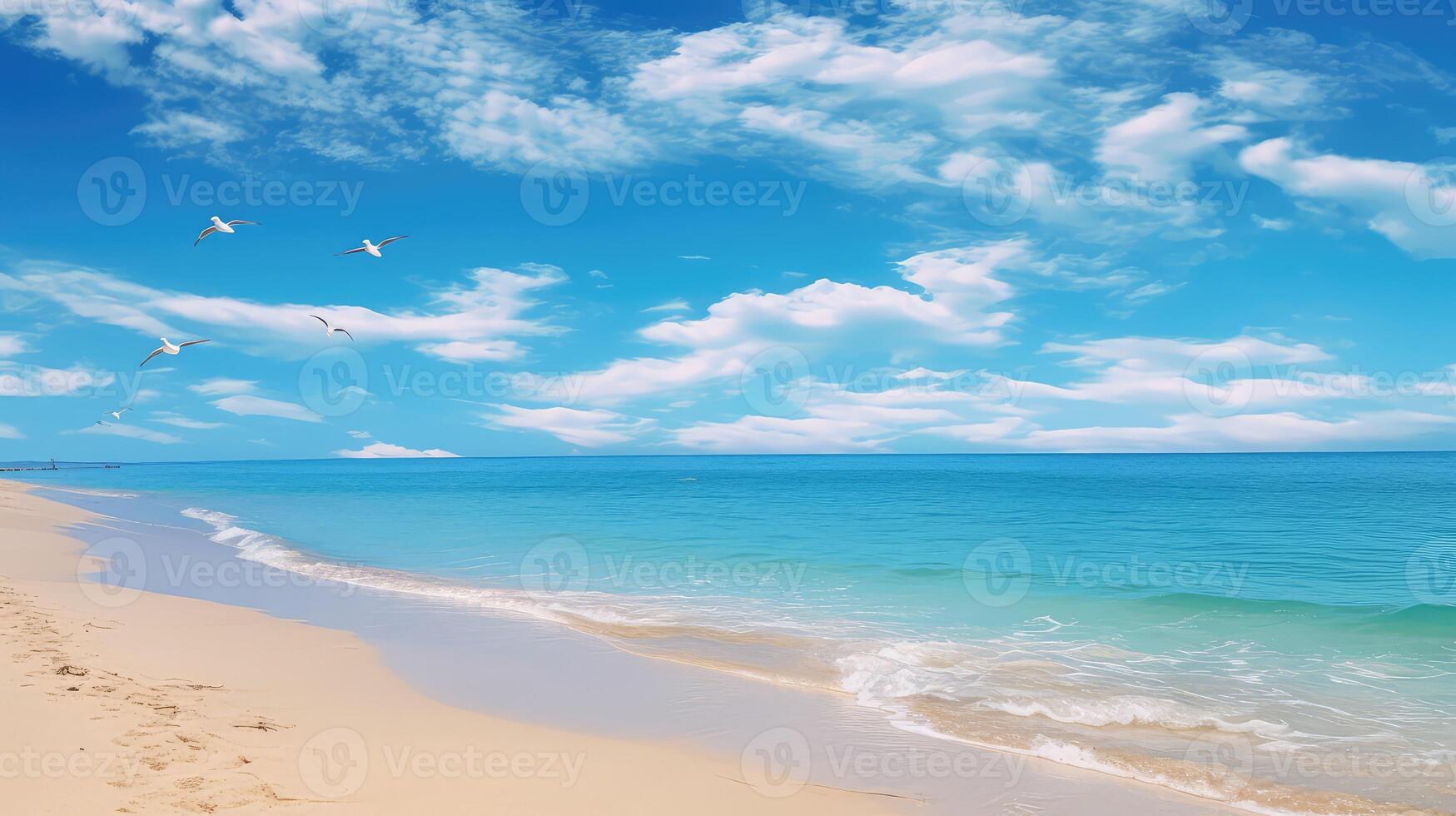 beach horizon blue sky photo