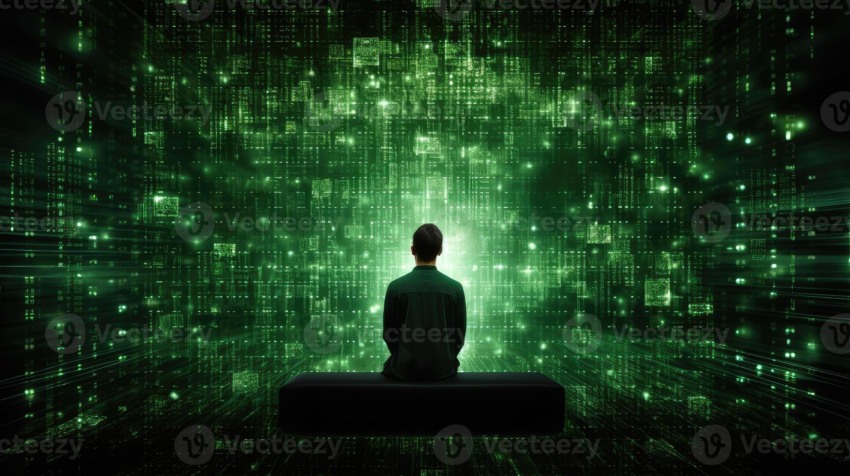 screen green matrix code photo