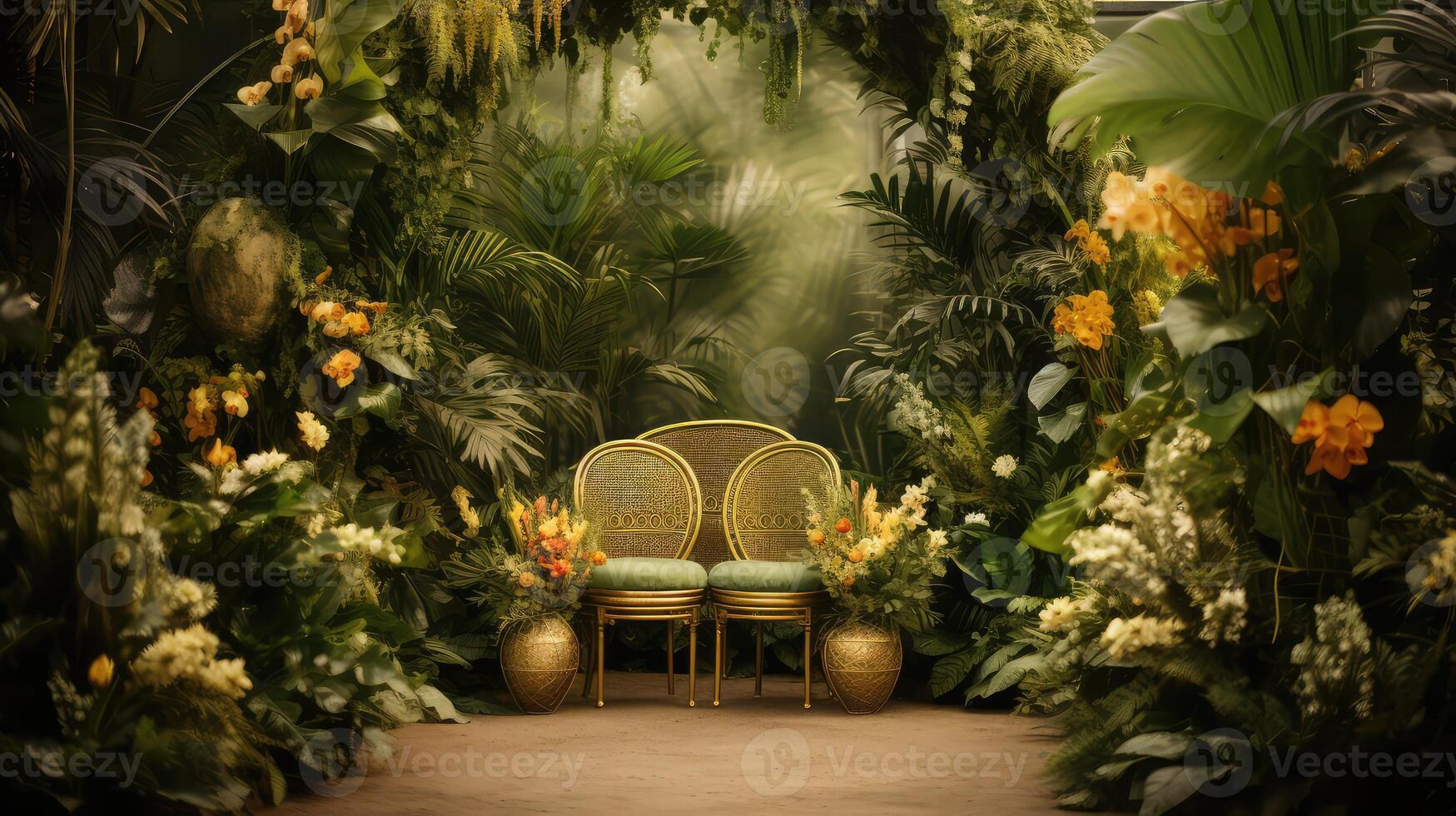 garden greenery and gold photo