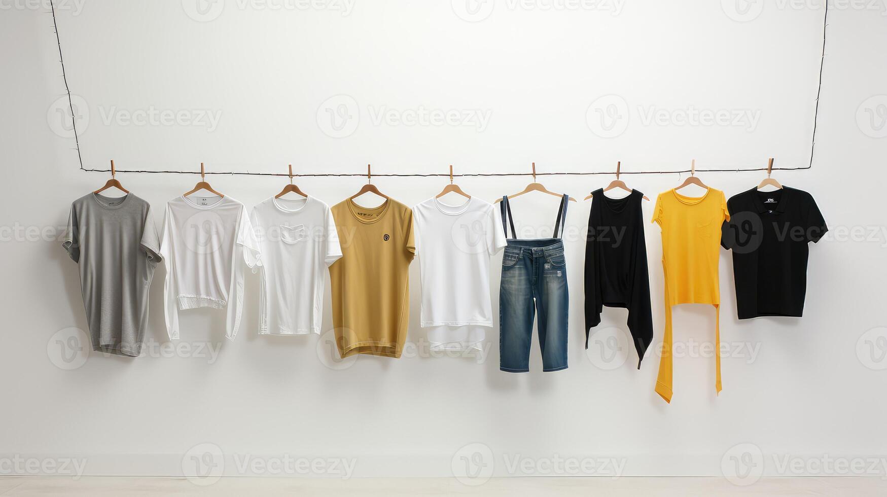 metal clothesline white background photo