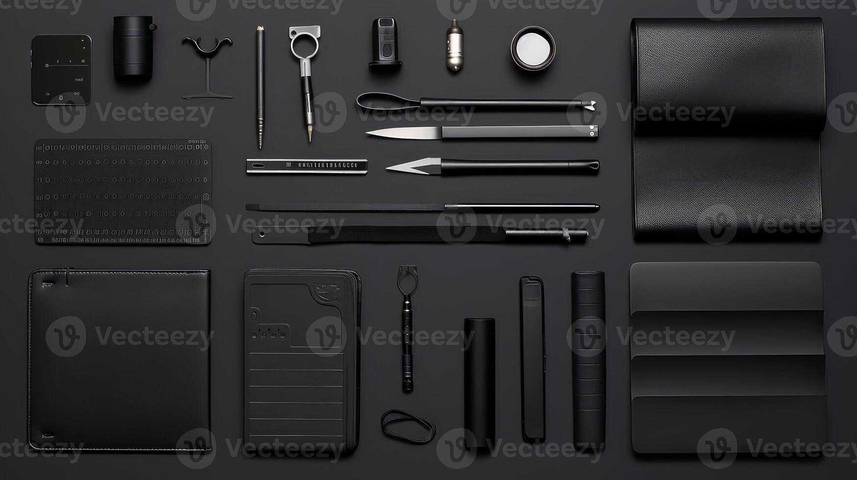 supplies black flatlay photo