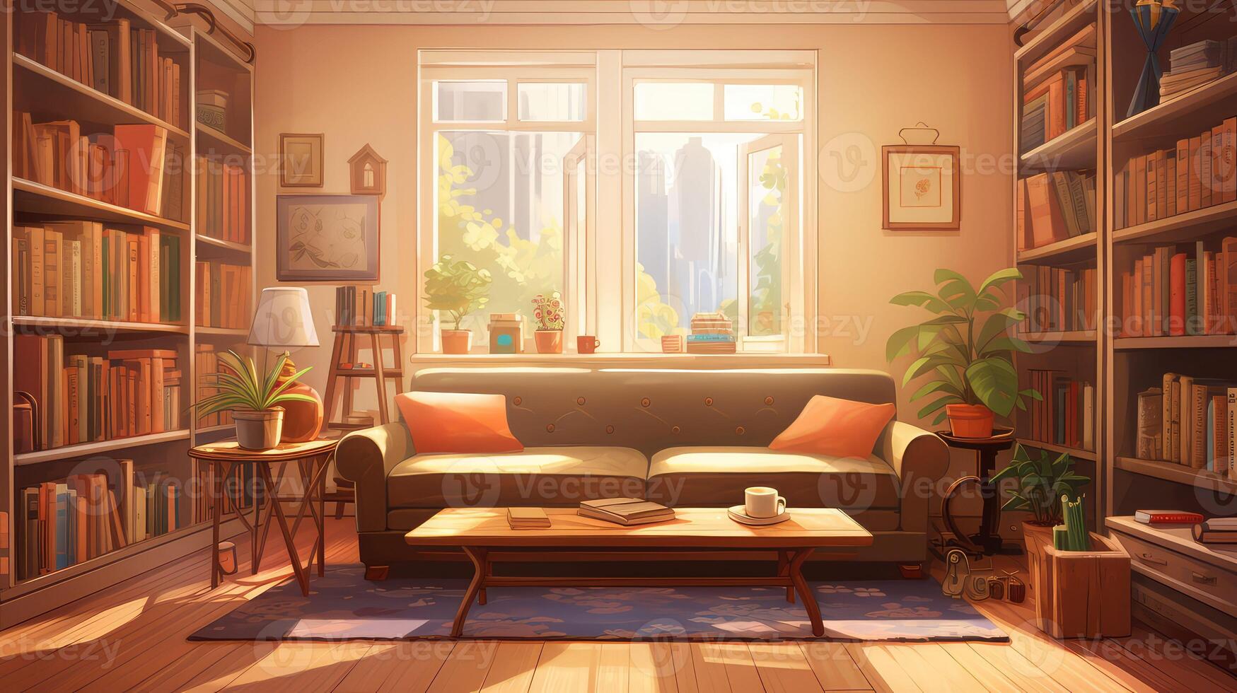 coffee house interior illustration photo