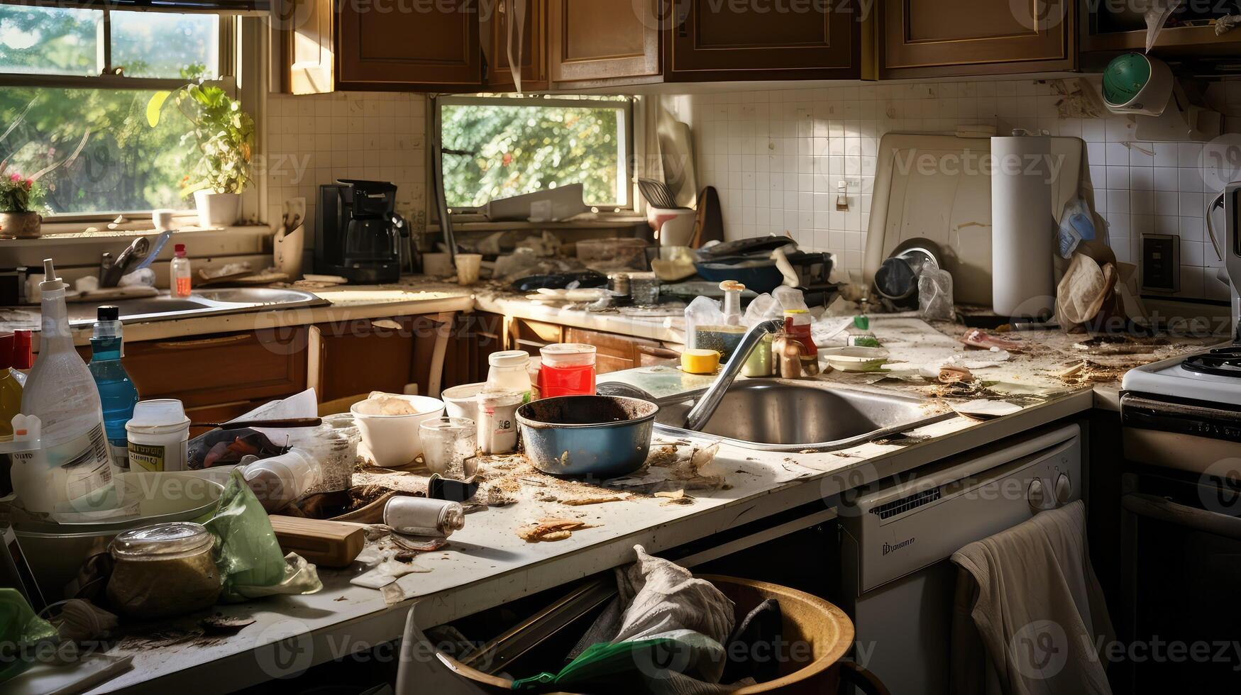 unclean messy house photo