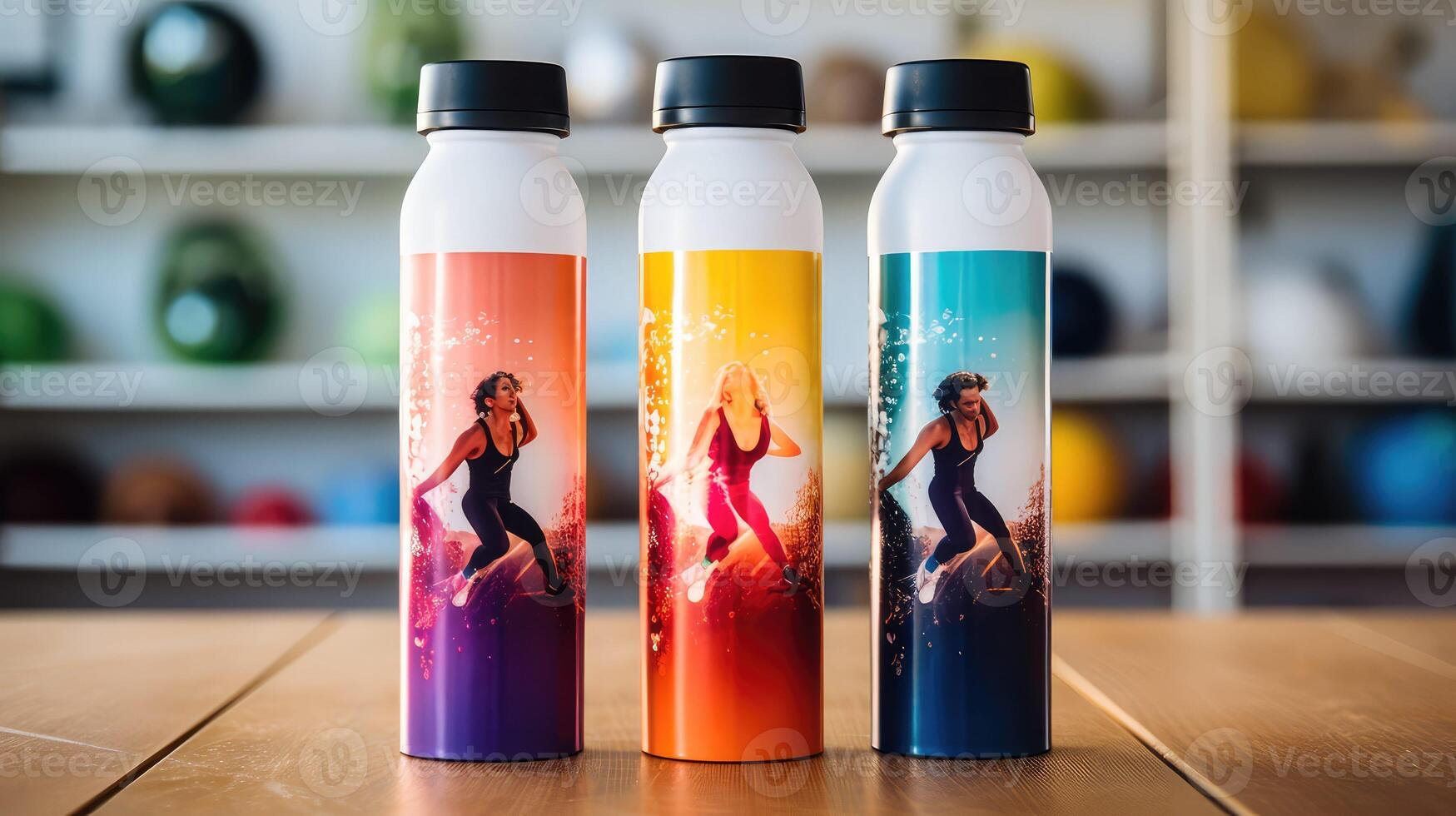 colorful fitness water bottle photo