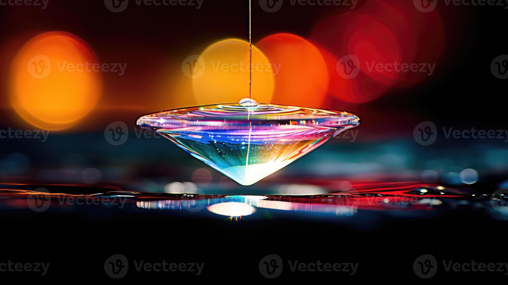 prism light shining through water photo