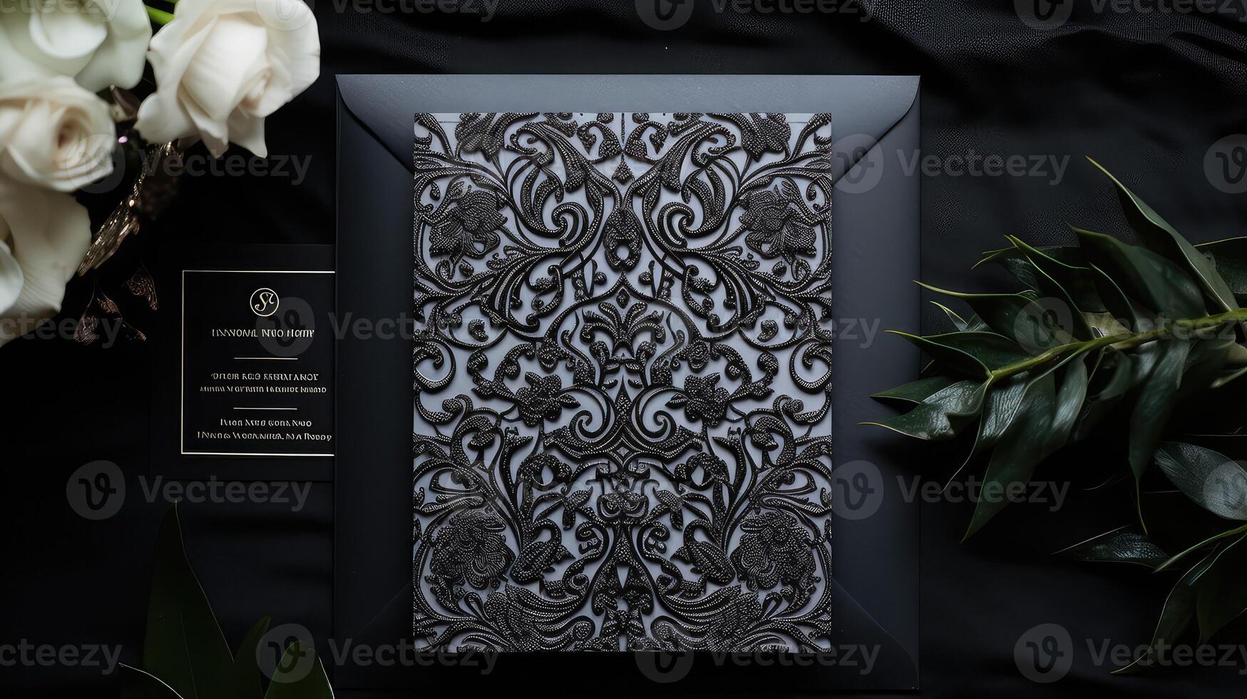 classic black white invitation photo