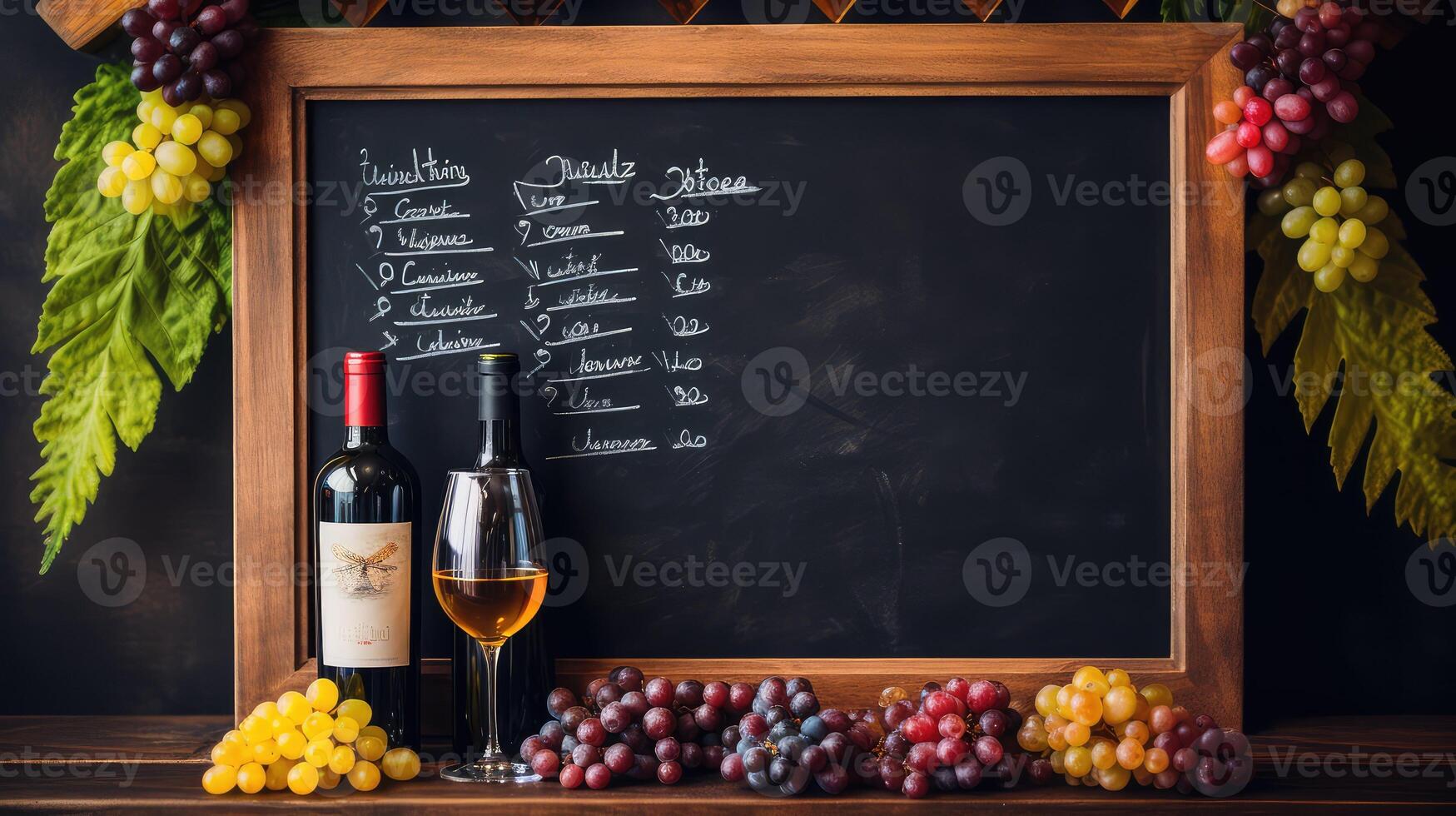 colorful chalkboard wine menu photo