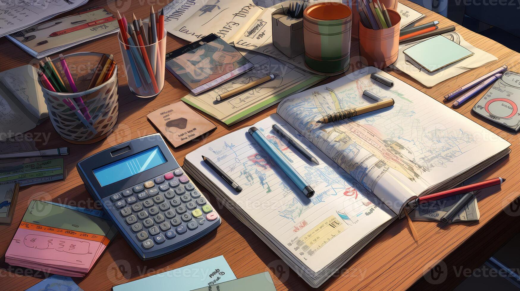 textbooks math desk photo