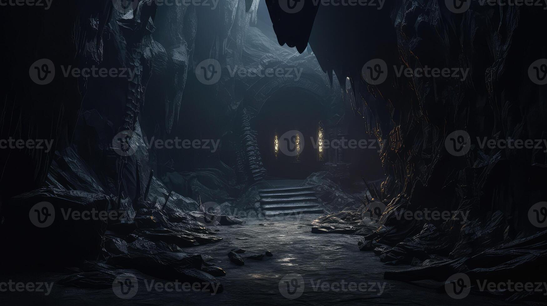 dark black cave animation photo