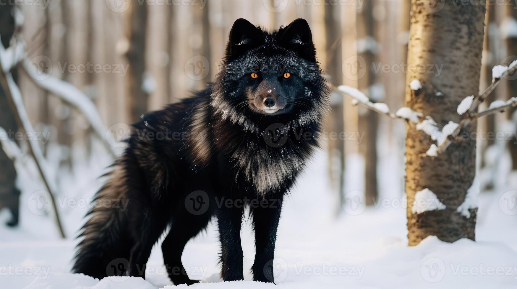 glossy black fox photo
