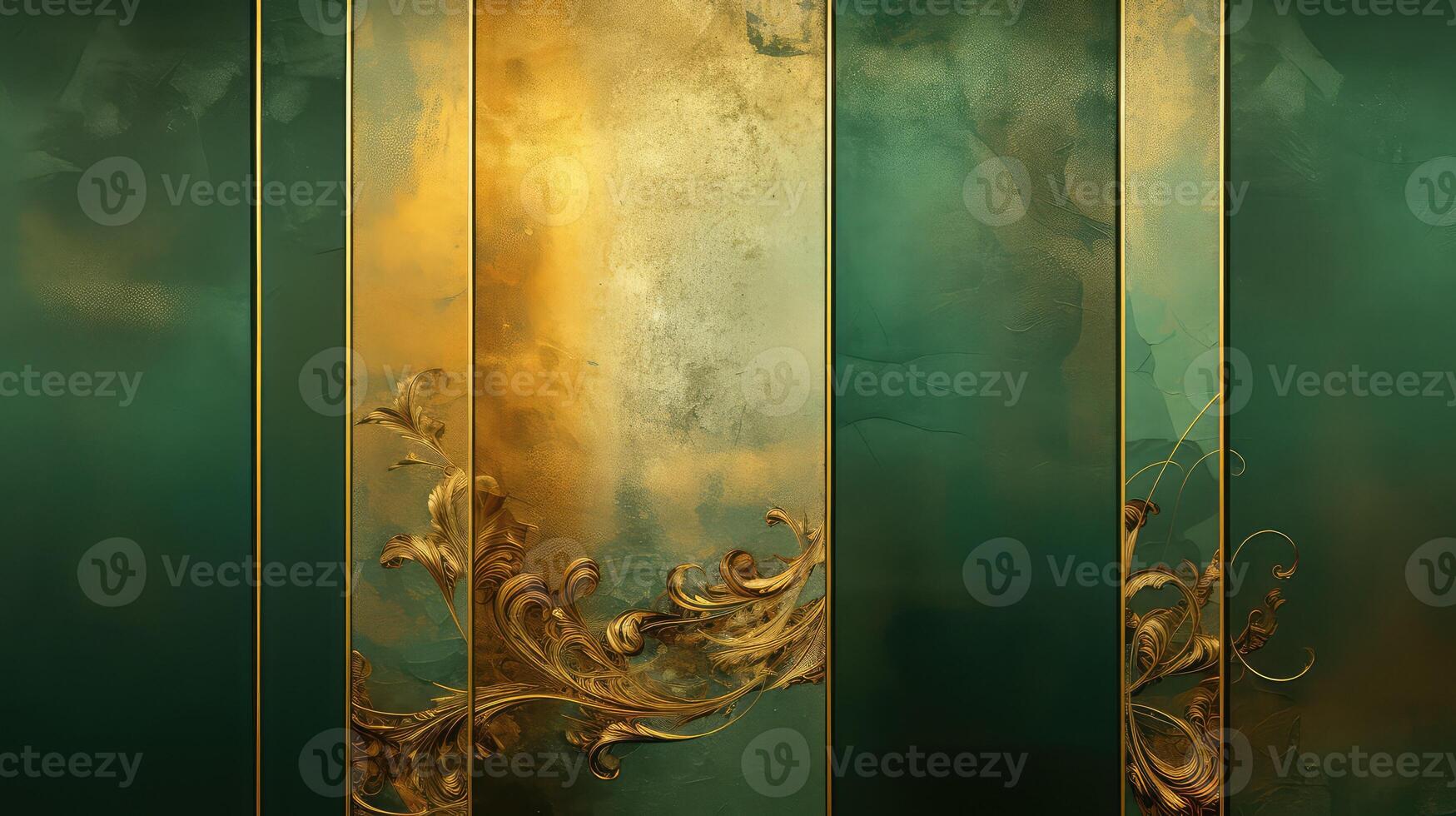 sophisticated gold and green background photo