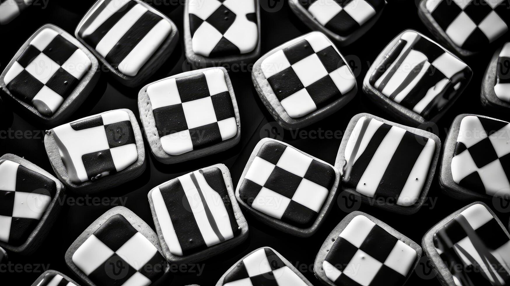 patterned cookies black and white photo