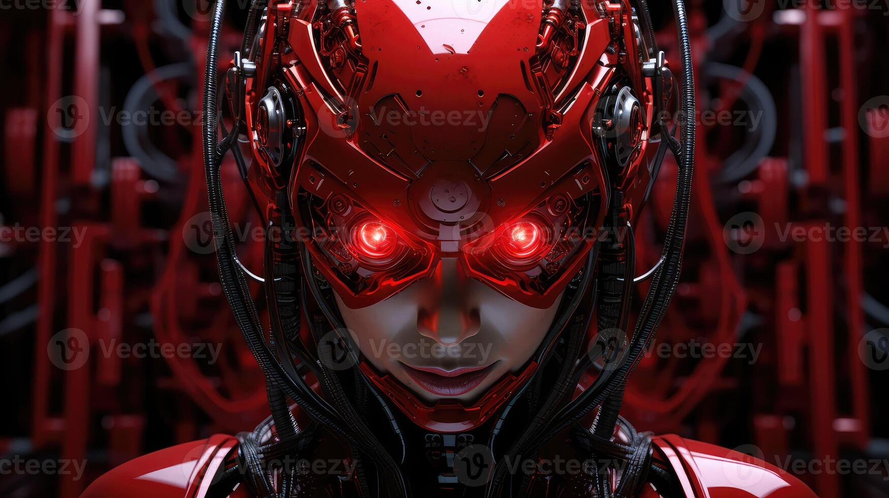 eyes futuristic red photo