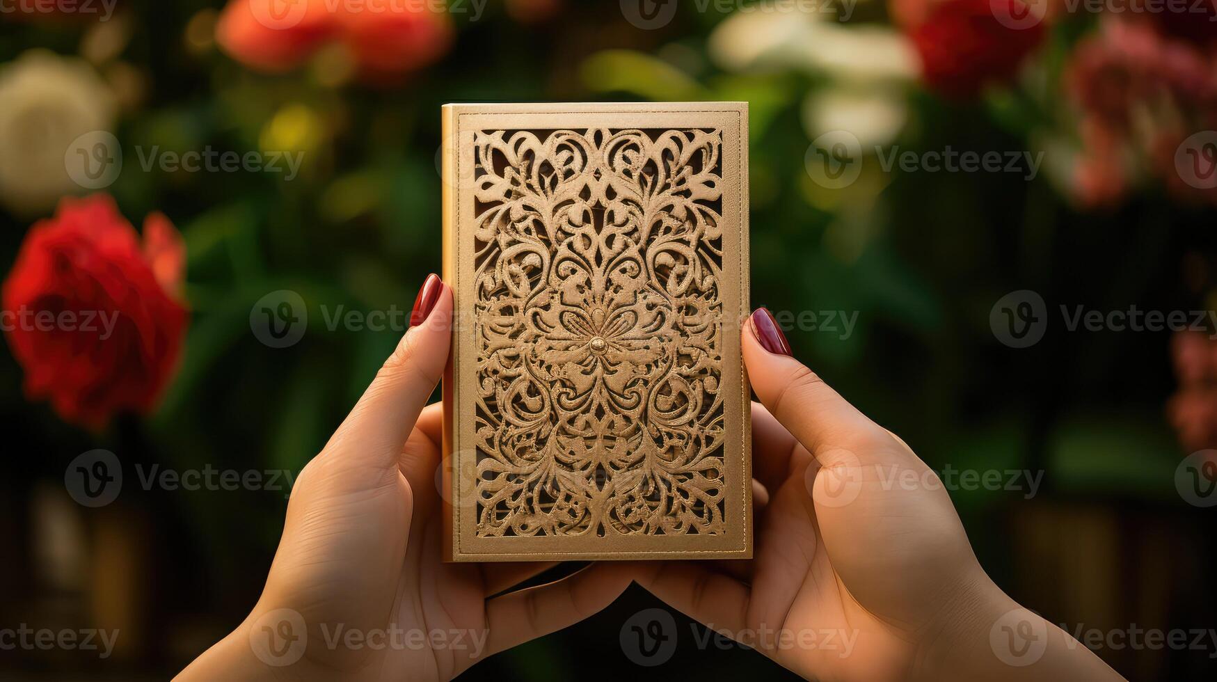 card gold invitation photo