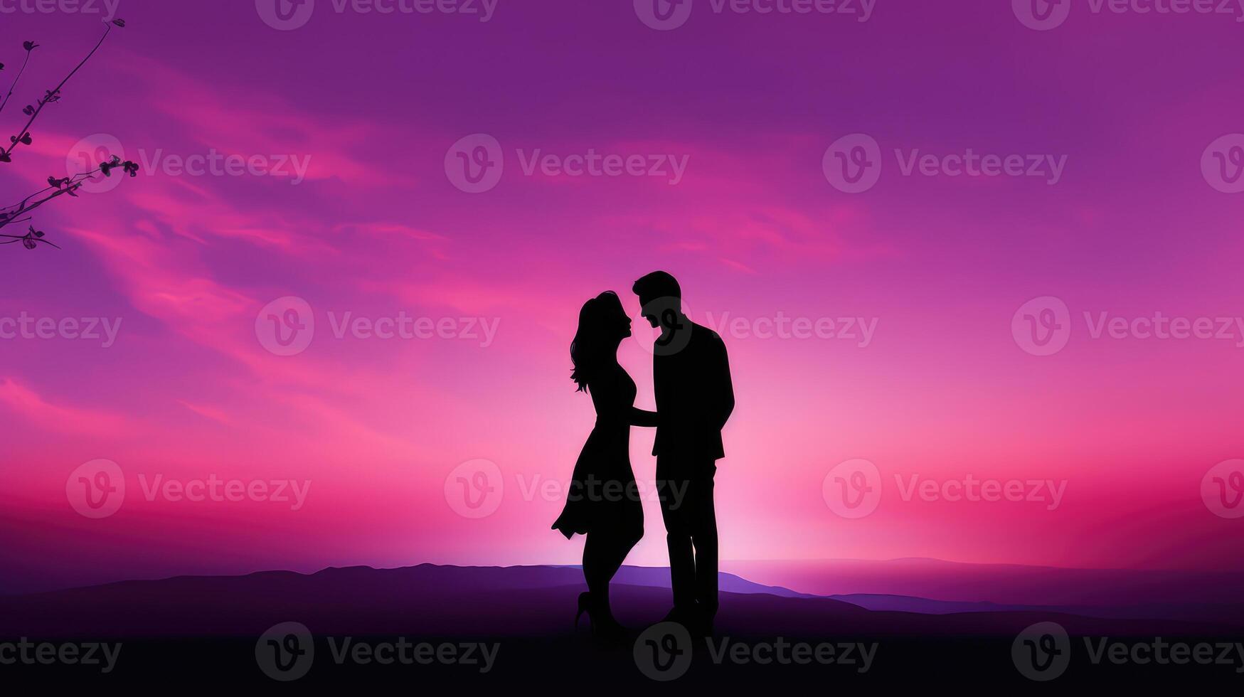 couple purple background gradient photo